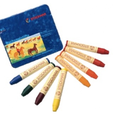 STOCKMAR - stick crayons, tin of 8